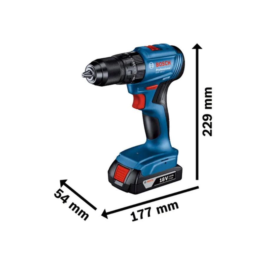 BOSCH AKU VIBRACIONA BUŠILICA GSB 185 2x2.0 Ah Ecomex