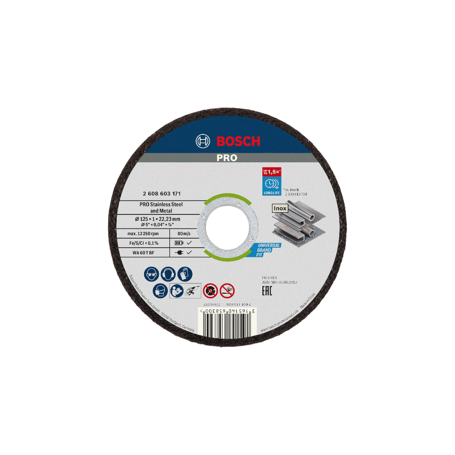 BOSCH REZ.PL. INOX 125x1x22 RAPIDO
