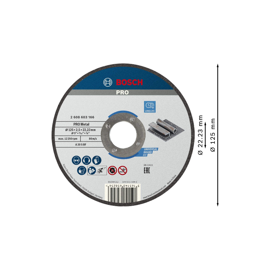 BOSCH REZ.PL.STANDARD 125x2,5x22 A30 Ecomex
