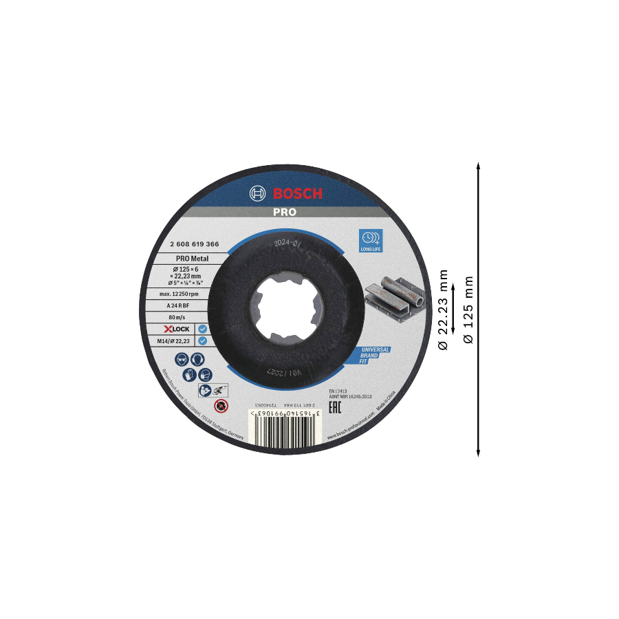 BOSCH X-LOCK BR PL ST 125X6 Ecomex