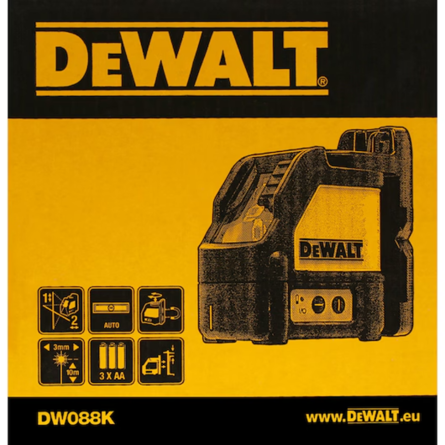 DEWALT LASER LINIJSKI 10m DW088K-XJ+DE0881T Ecomex