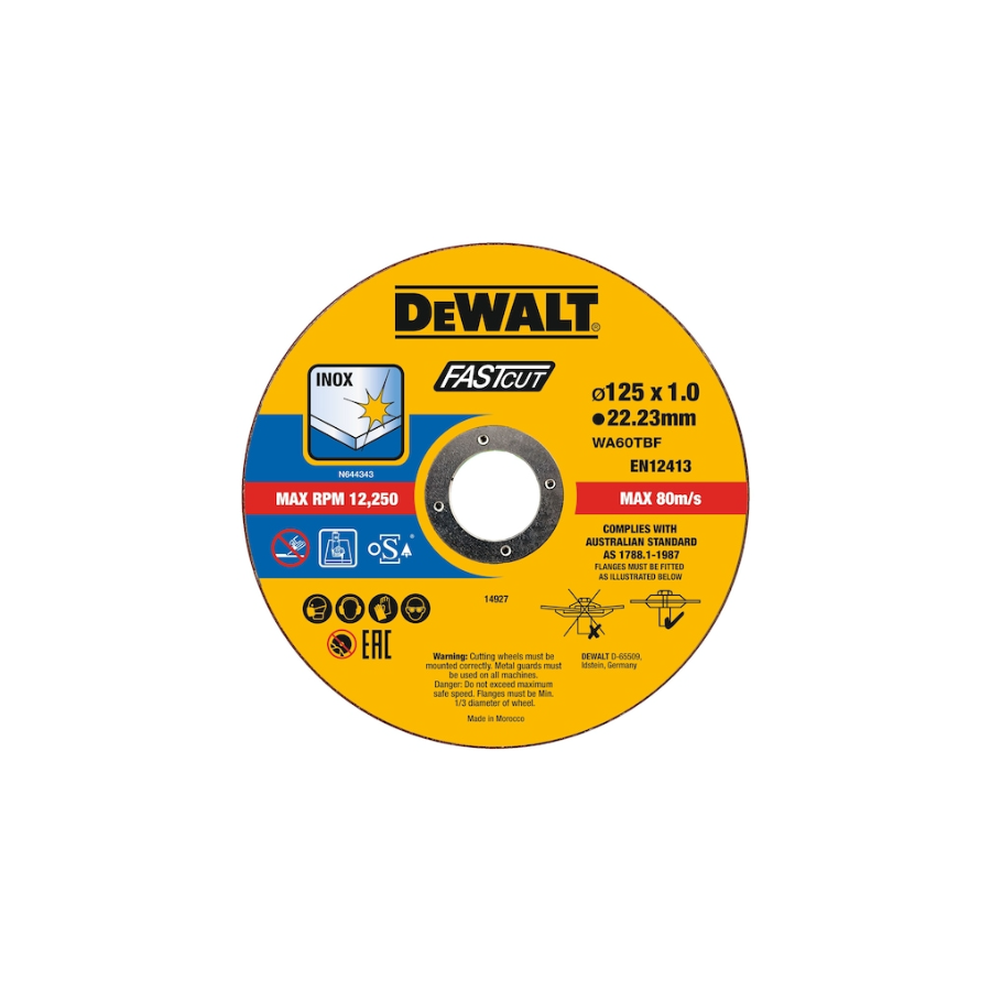 DEWALT REZNA PLOČA FAST CUT 125x1mm 100/1 INOX FE