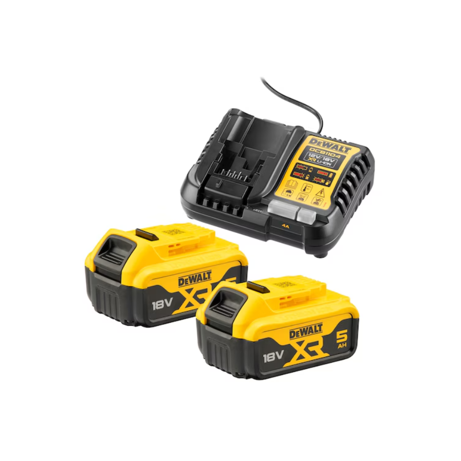 DEWALT SET BAT 18V XR 2x5 Ah + PUNJAC DCB1104 Ecomex