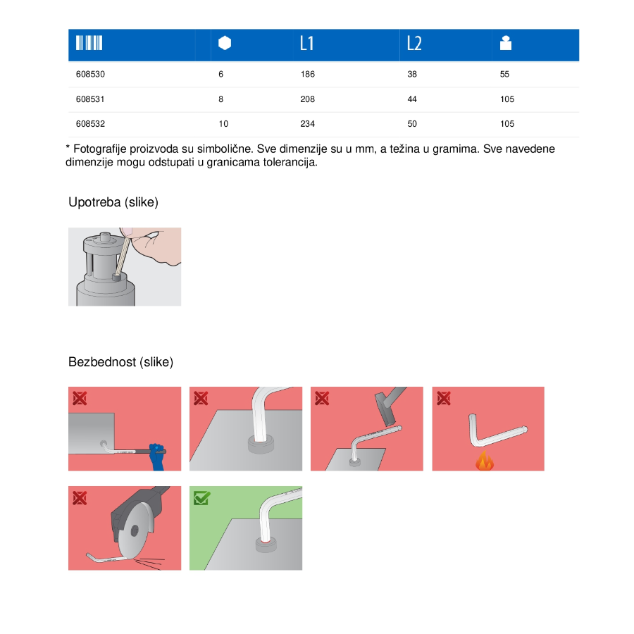 UNIOR KLJUČ IMBUS LOPTASTI DUGI 2 U220/3SL Ecomex