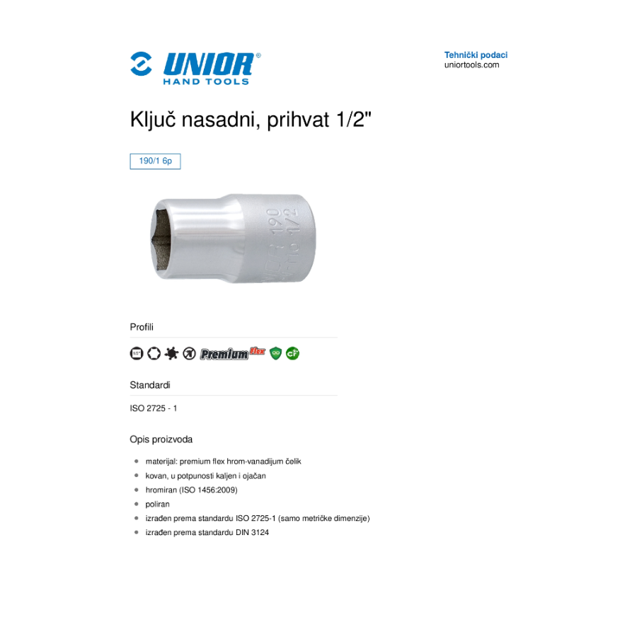 UNIOR KLJUČ NASADNI 13 1/2
