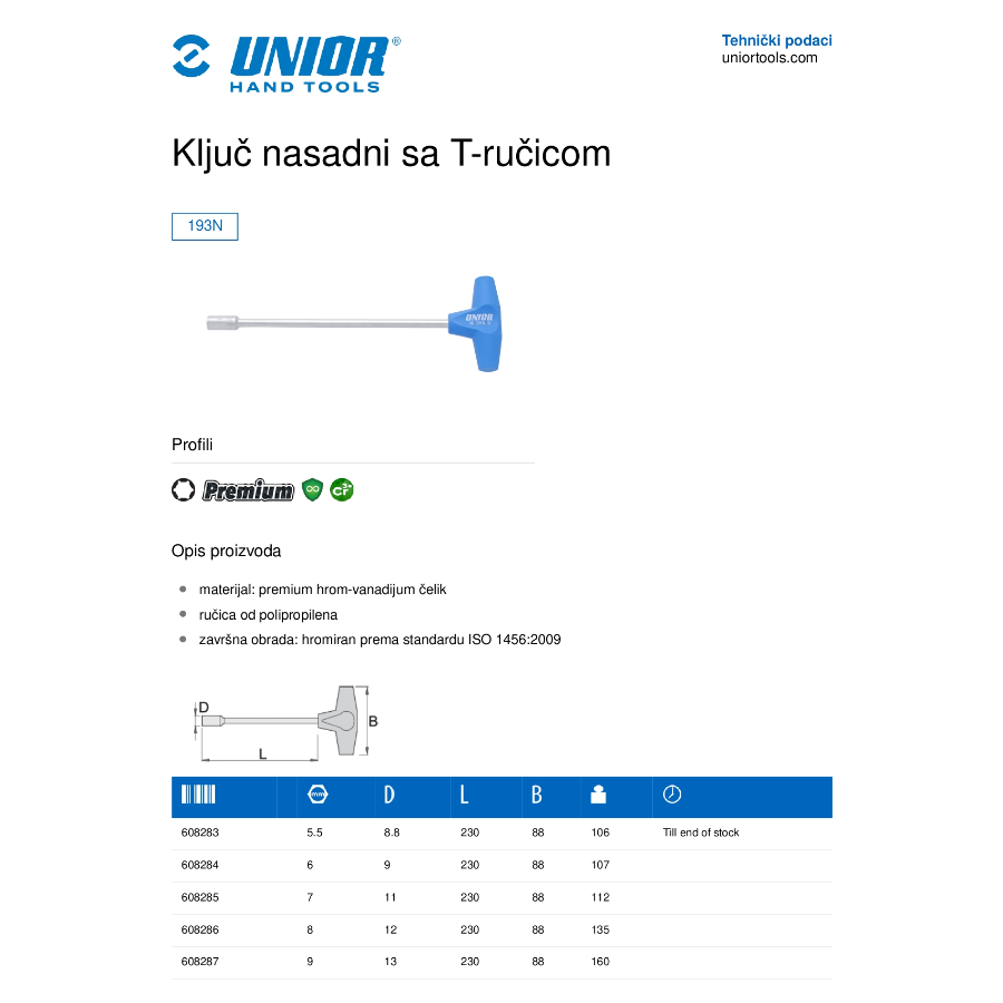 KLJUC NASADNI T RUC 16 U193N Ecomex