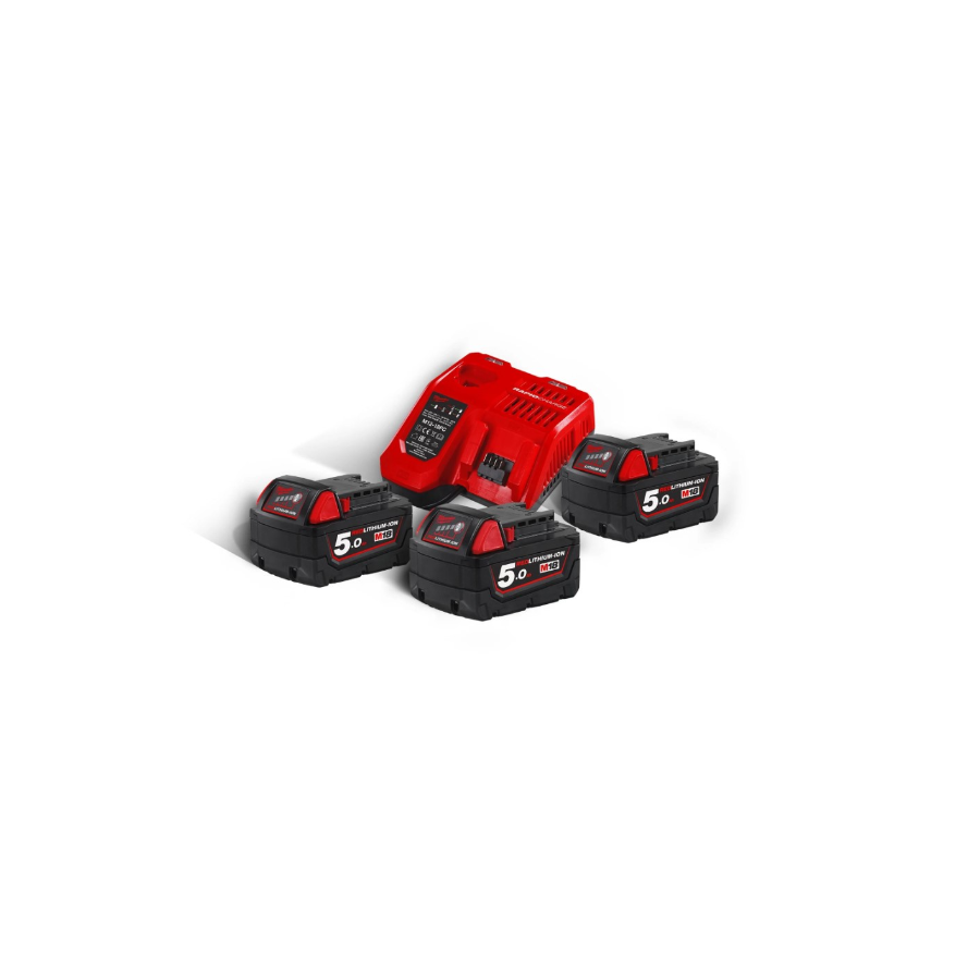 MILWAUKEE PUNJAČ+3 BATERIJE 5AH M18NRG-503 Ecomex