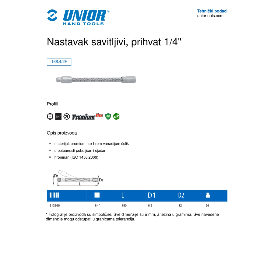 UNIOR NASTAVAK SAVITLJIVI 1/4