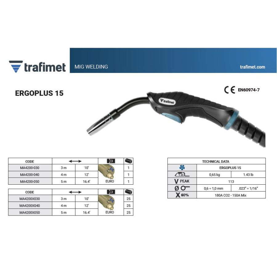 TRAFIMET MIG MAG GORIONIK ERGOPLUS 15 5 metar EURO Ecomex