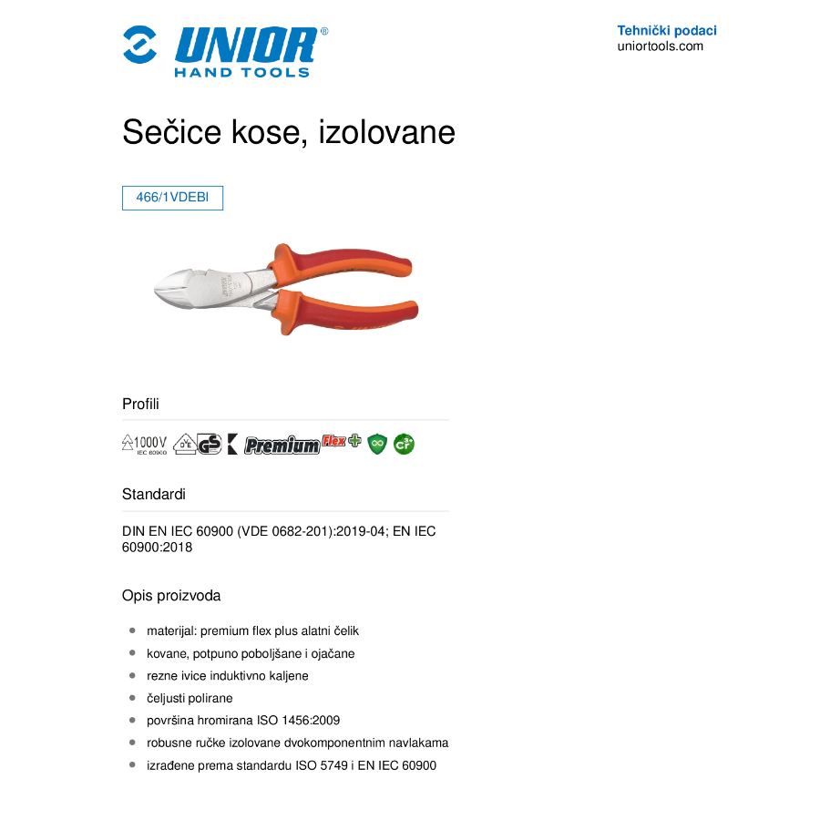 UNIOR KLEŠTA SEČICE BOČNE 180U466/1VDEBI Ecomex