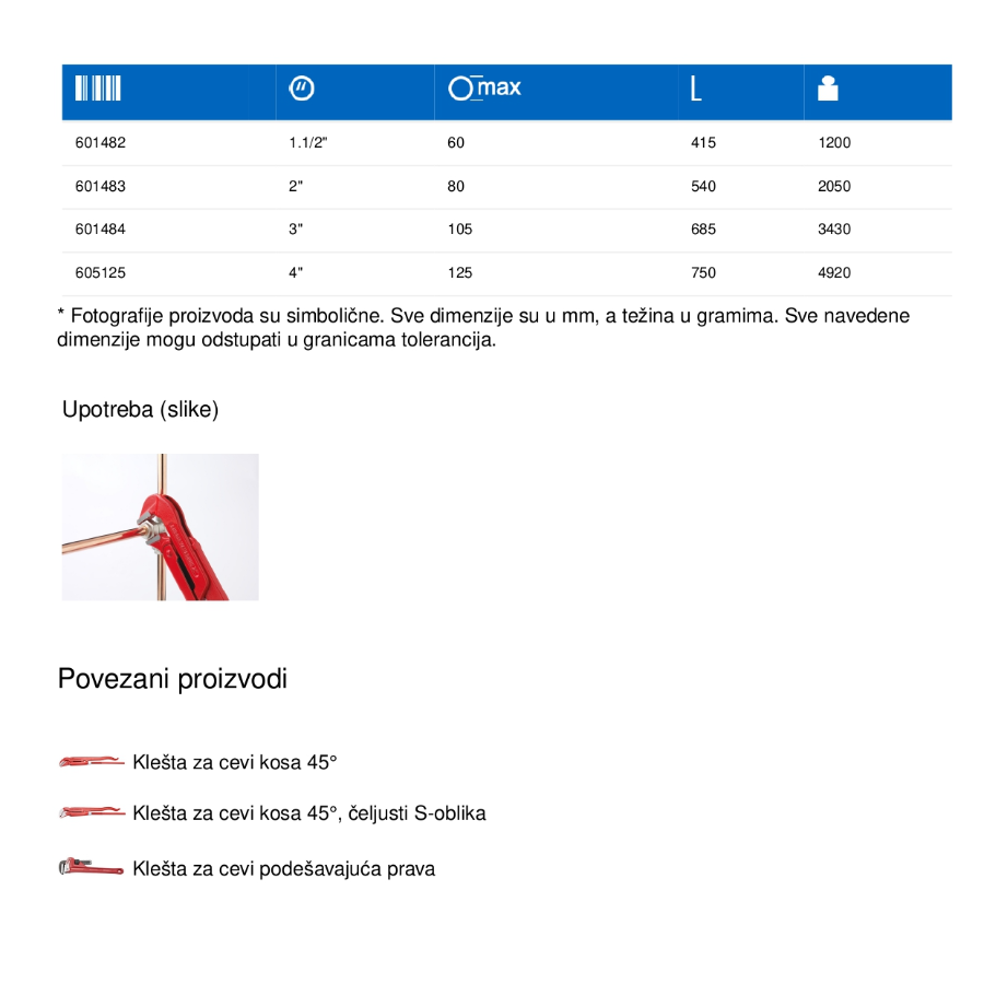 UNIOR KLEŠTA ZA CEVI 3
