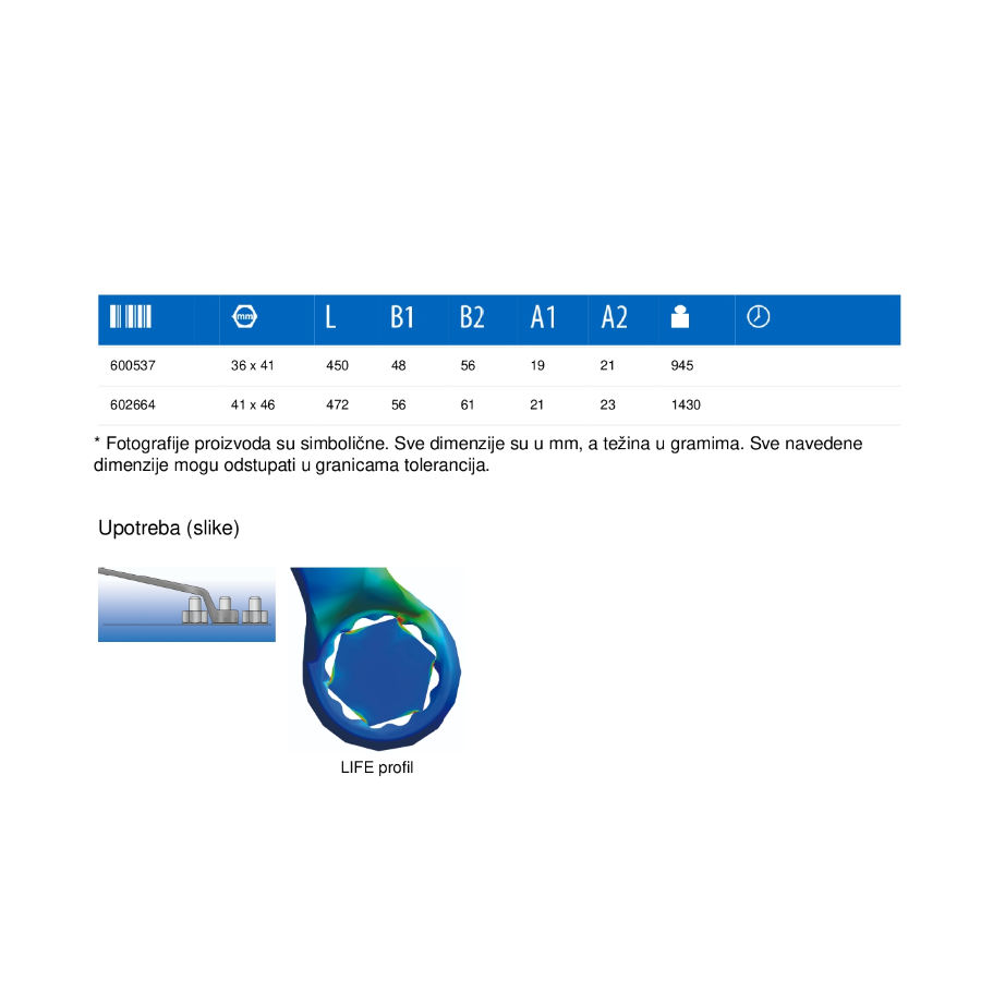 UNIOR KLJUČ OKASTI 8X9 U180/1 Ecomex