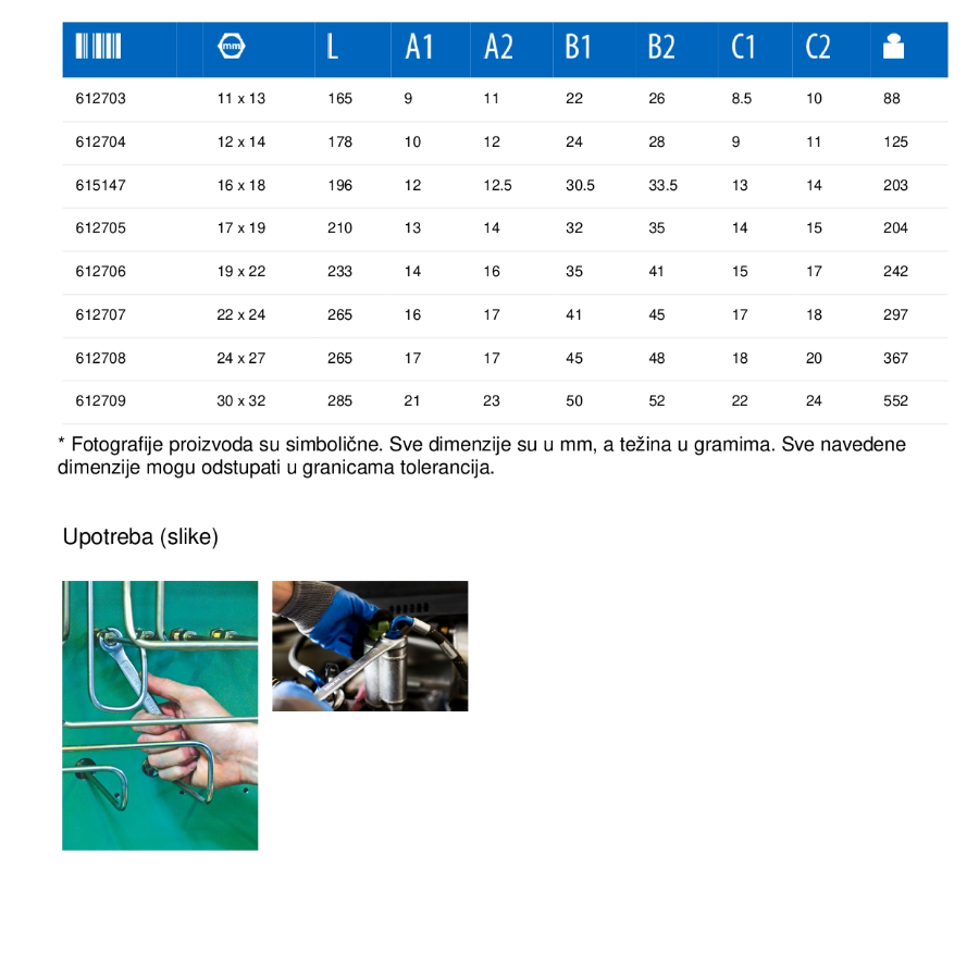 UNIOR KLJUČ OKASTI OTVORENI 10X11 U183/2 Ecomex