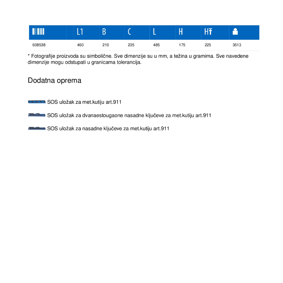 UNIOR KUTIJA ZA ALAT TRODELNA 460X210X175 U914/3 Ecomex