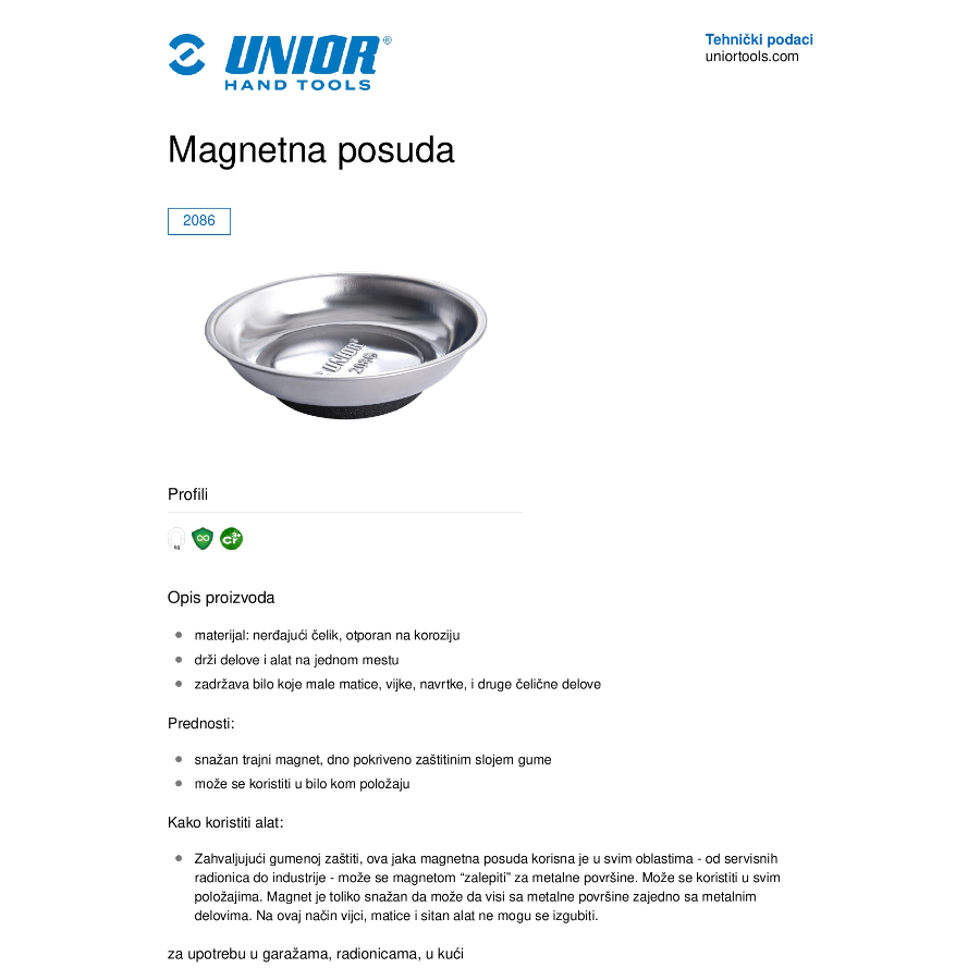 UNIOR MAGNETNA POSUDA U2086 Ecomex