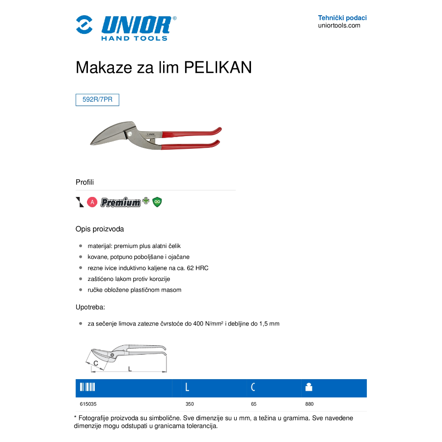 UNIOR MAKAZE ZA LIM PELIKAN 350 U592R/7PR Ecomex