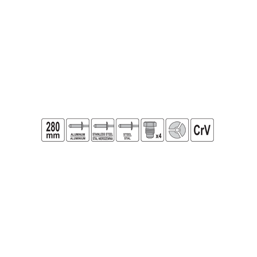 YATO KLEŠTA ZA POP NITNE 2.4-4.8/280mm Ecomex