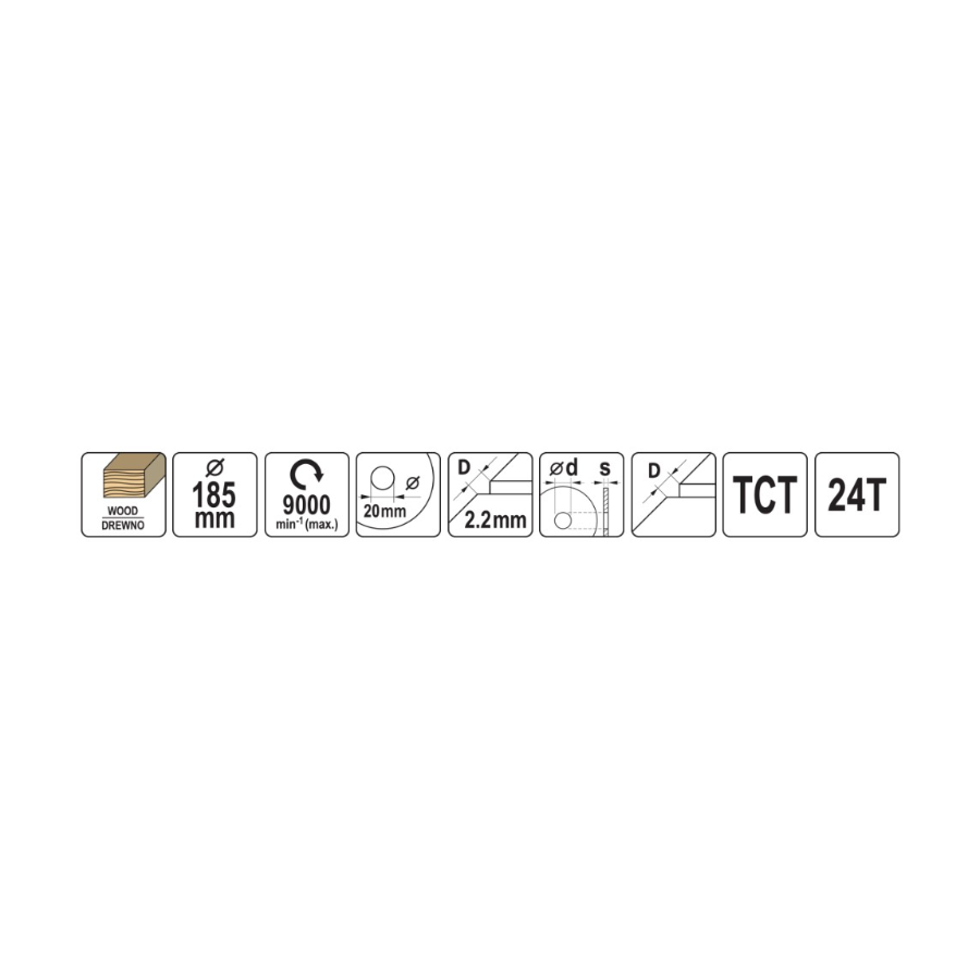 YATO LIST KRUZNE TESTERE 185*2,2/1,5*20 24 Z Ecomex