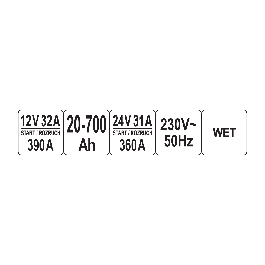YATO PUNJAČ STARTER 12 / 24 V 20 - 700 Ah Ecomex