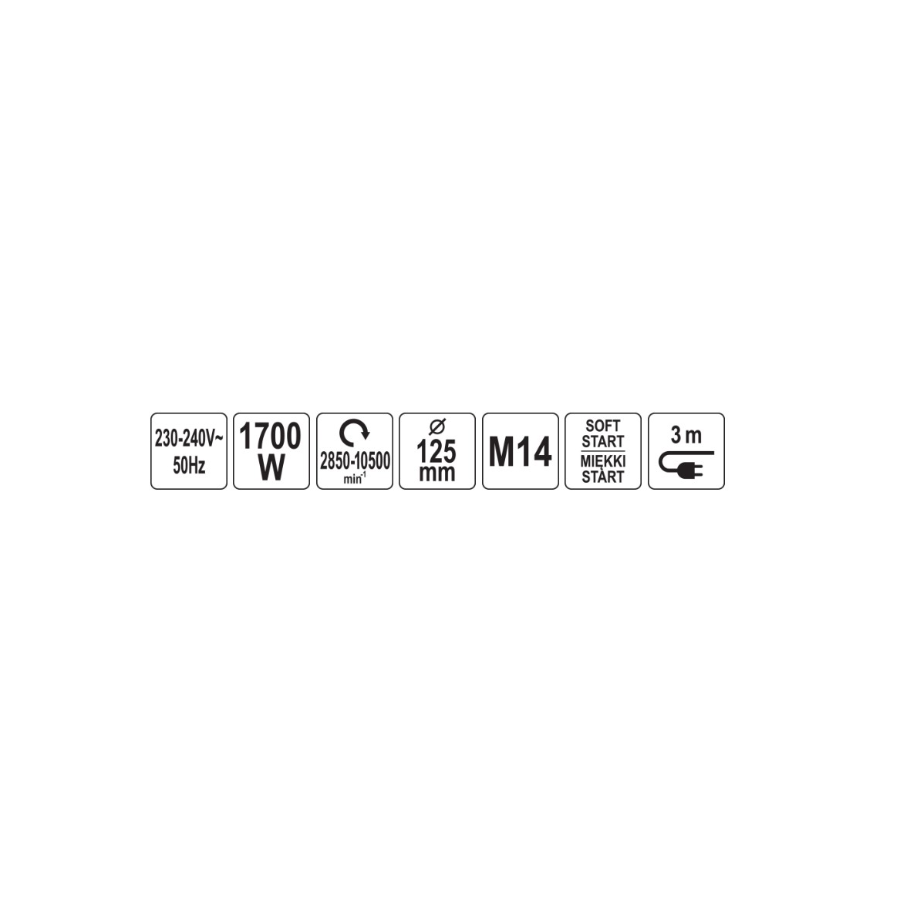 YATO UGAONA BRUSILICA 125 mm 1700W 2.850-10.000 ob Ecomex
