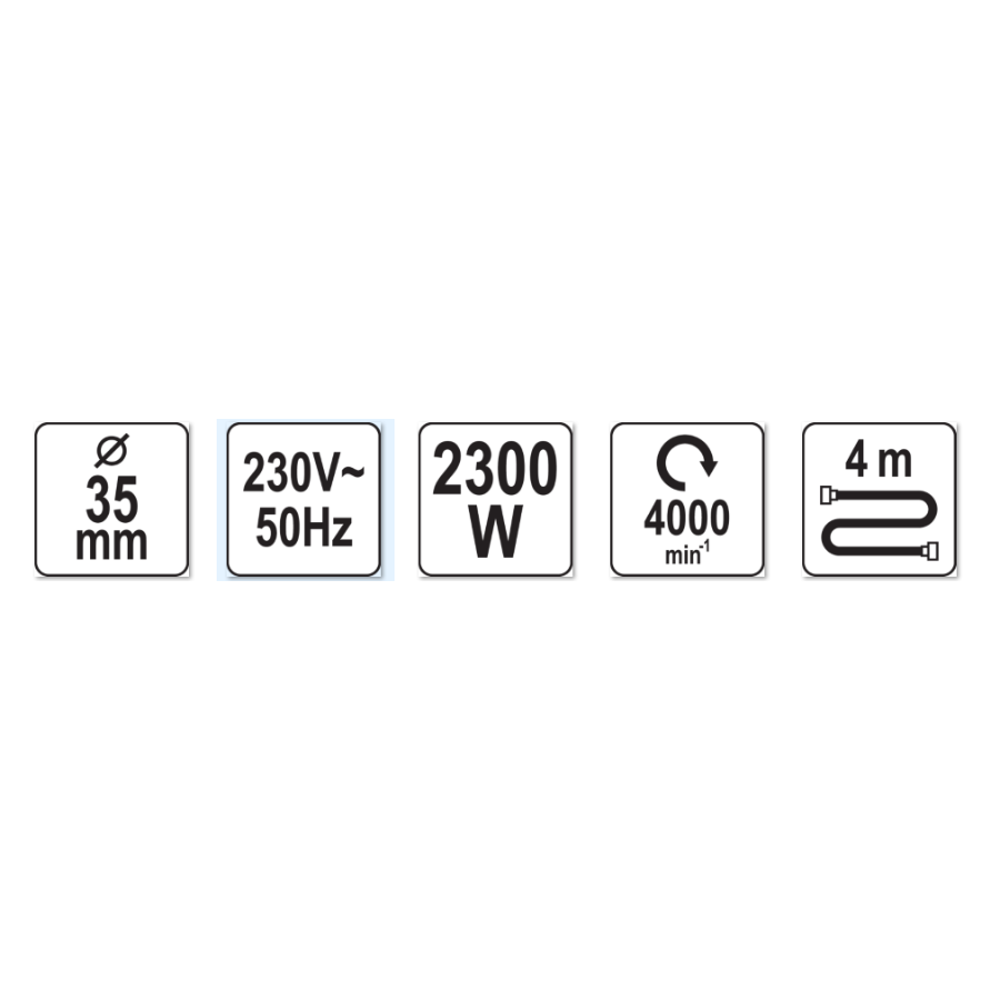 YATO VIBRATOR ZA BETON 2300 W+IGLA fi 35/4.0 met Ecomex